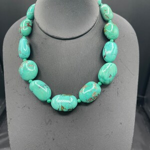 Natural Turquoise Nugget Handmade Choker Necklace