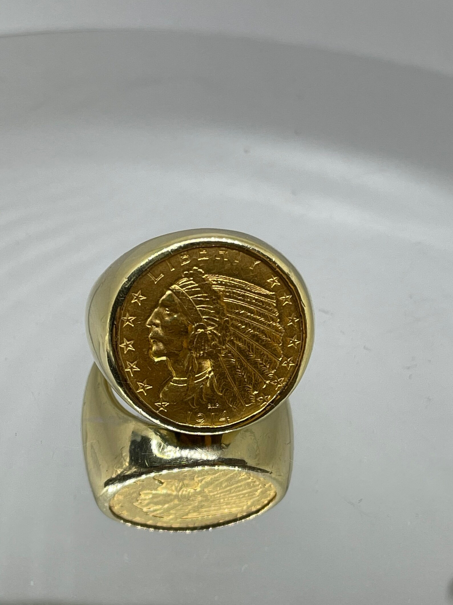 1914 5 Dollar Indian Head Gold Coin Ring Size 10 Etsy