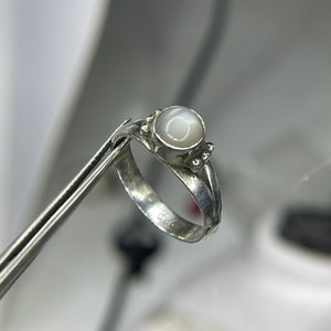 Natural Moonstone Sterling Silver Ring (Size 6.25)