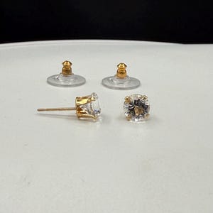 Natural White Topaz 14K Yellow Gold Stud Earrings