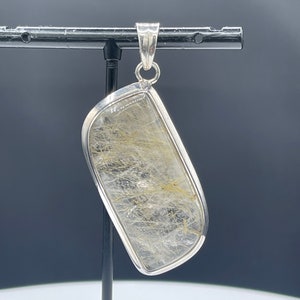 Large Natural Rutile Quartz Sterling Silver Pendant