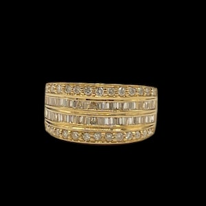 1.50 Carat Natural Diamond 14k Yellow Gold Cocktail Ring (Size 8)