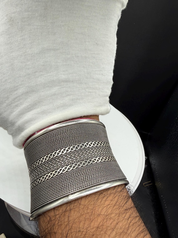 Heavy Solid 925 Sterling Silver Bali Cuff Bracele… - image 5