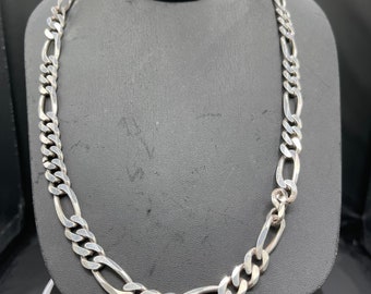 925 Sterling Silver Vintage Italy P. Lux Figaro Chain Necklace 20