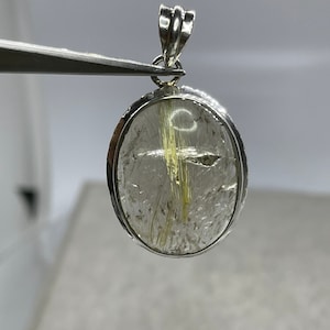 Natural Rutile Quartz Sterling Silver Pendant