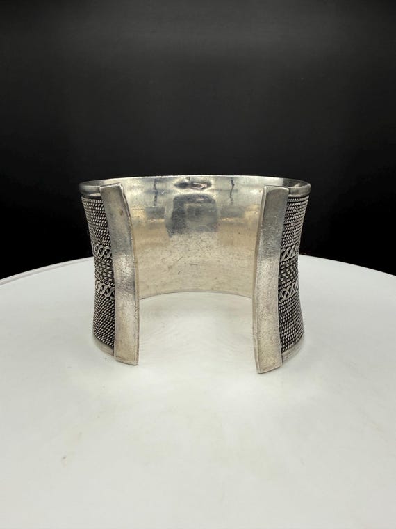 Heavy Solid 925 Sterling Silver Bali Cuff Bracele… - image 2