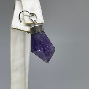 Natural Amethyst Crystal Sterling Silver Pendant