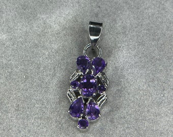 Natural Zambian Amethyst Sterling Silver Pendant