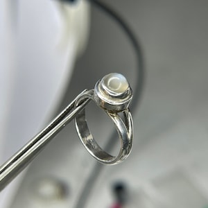 Natural Moonstone Sterling Silver Ring (Size 5.25)