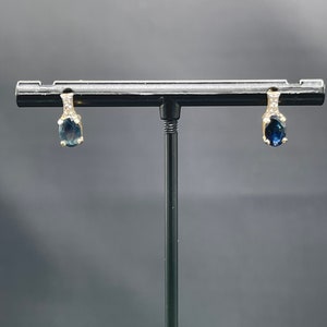 Natural Sapphire & Diamond 14K Yellow Gold Earrings