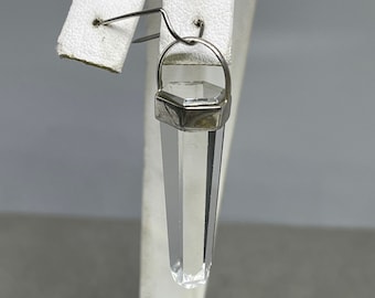 Pendentif en argent sterling avec cristal de quartz brésilien naturel