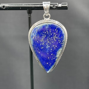 Natural Lapis Lazuli & Pyrite Sterling Silver Pendant
