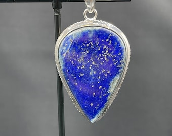 Natural Lapis Lazuli & Pyrite Sterling Silver Pendant