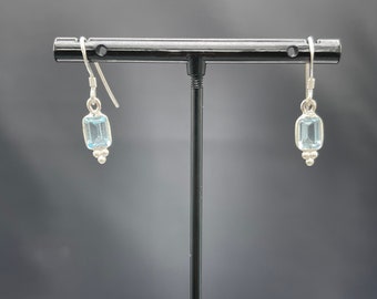 Handmade Blue Topaz Sterling Silver Dangle Earrings