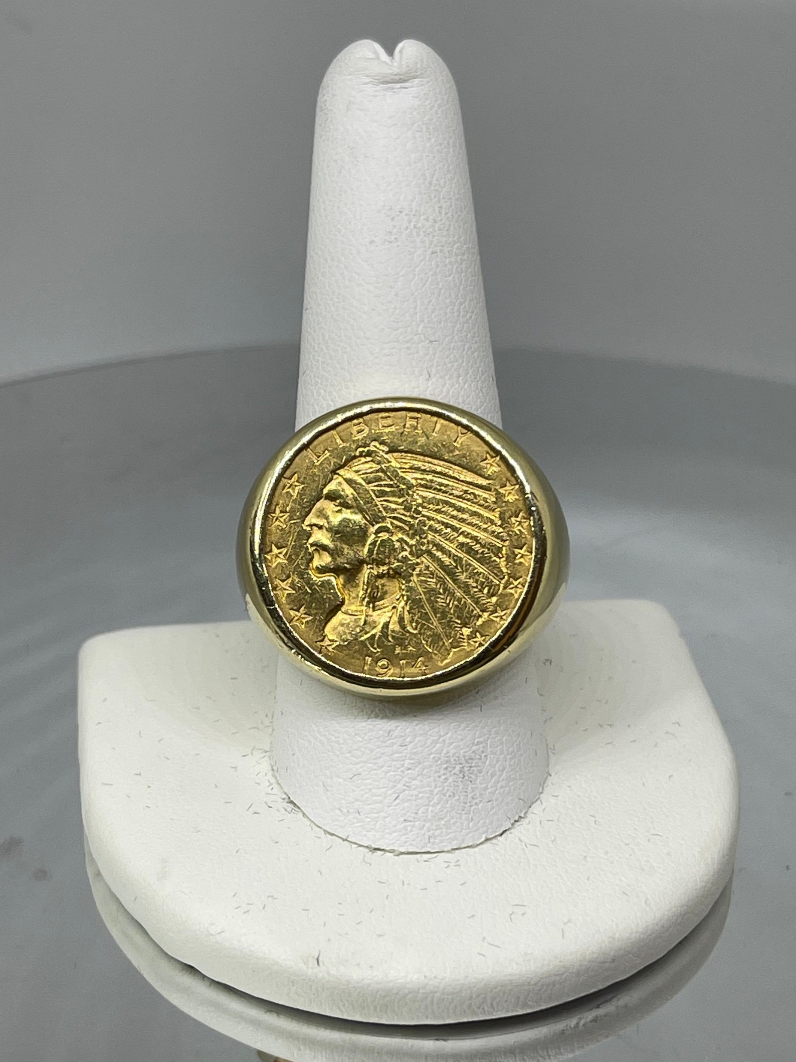 1914 5 Dollar Indian Head Gold Coin Ring Size 10 Etsy