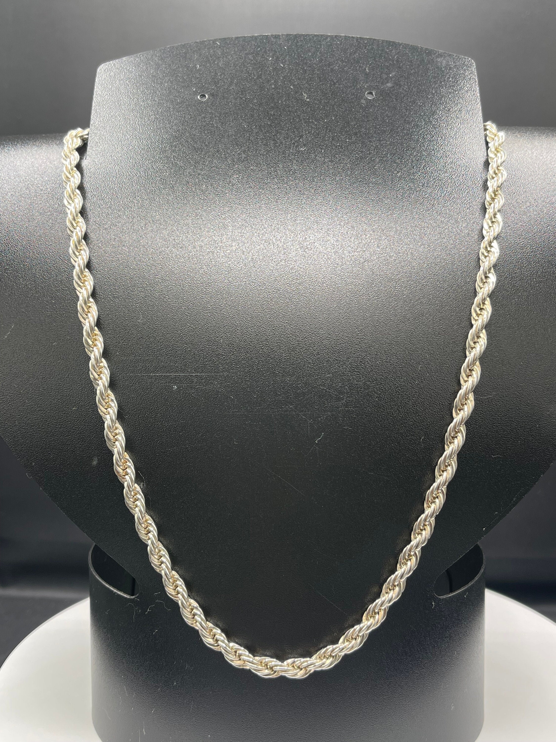 Gioiello Italiano Bracciale/Catena Cubano Taglio Diamante In Argento 925 Placcato Oro 14k - Unisex, Made In Italy Corda Canapa - Foto 5