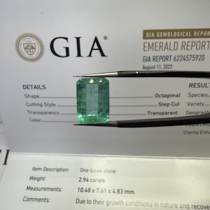 GIA Certified 2.94 Carat Natural Emerald – Step Cut Octagonal Loose Gemstone