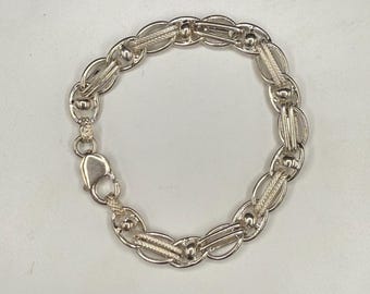 【イタリア製】 オールド パフィーマリナーリンクブレスレット シルバー パフィーマリナーリンクブレスレット、ヴィンテージスターリング