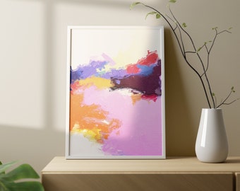Pink Abstract Art Print, Bauhaus Style (Digital Download)