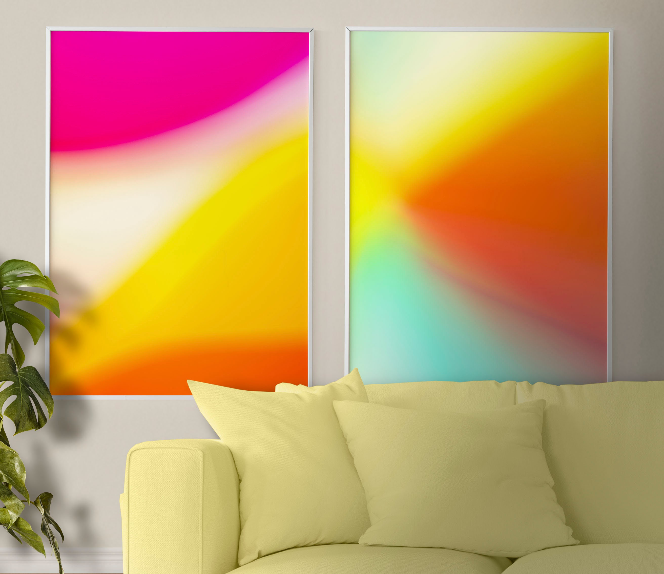 Positive Gradient Posters Set of 2, Colorful Gradient, Gradient Print ...