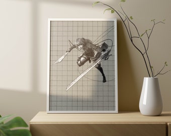 Anime Manga Sketch Art Print – Dorm Wall Decor (Digital Download)