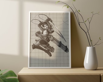 Anime Manga Character Sketch Print - Dorm Wall Art (Digital Download)