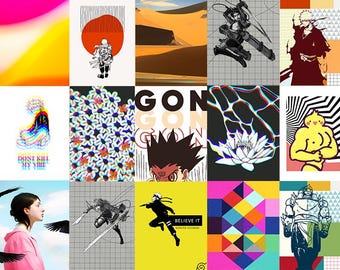 Aesthetic Anime Manga Collage Kit | Wall Art Prints (Digital Download)