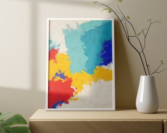 Abstract Colors Exhibition Poster, Modern Bauhaus Print (Digital File)