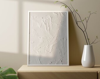 Textured White Paint Abstract Print | Mid Century Modern Decor (Digital Download)