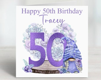 Tarjeta personalizada de 50 cumpleaños: Gonk, hija, hermana, amiga