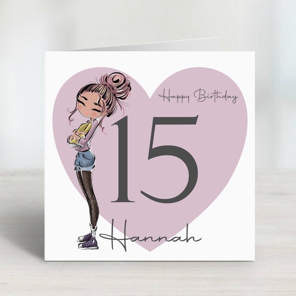 15th Birthday Card Girl for Her - Etsy UK