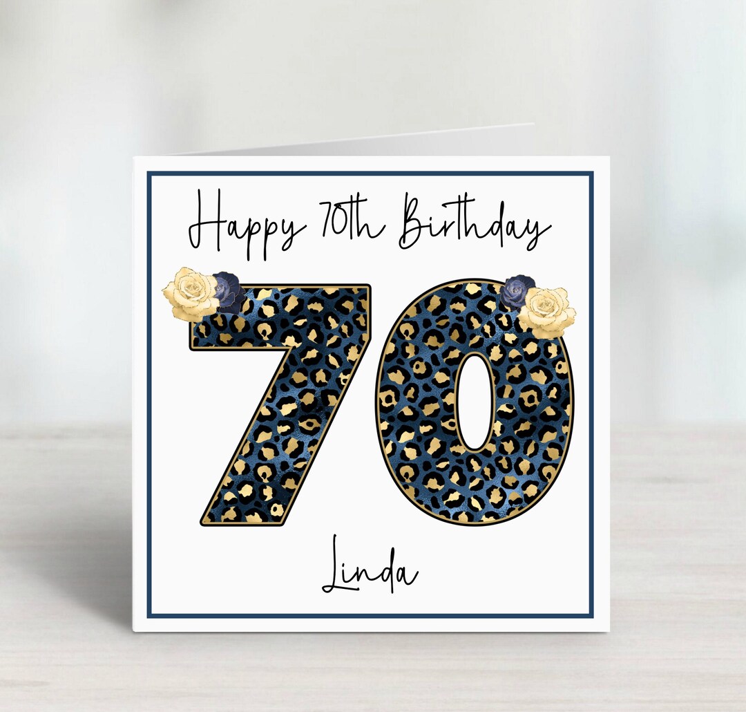 70th Birthday Card, Personalised Card, 70th Birthday, Card for Her ...