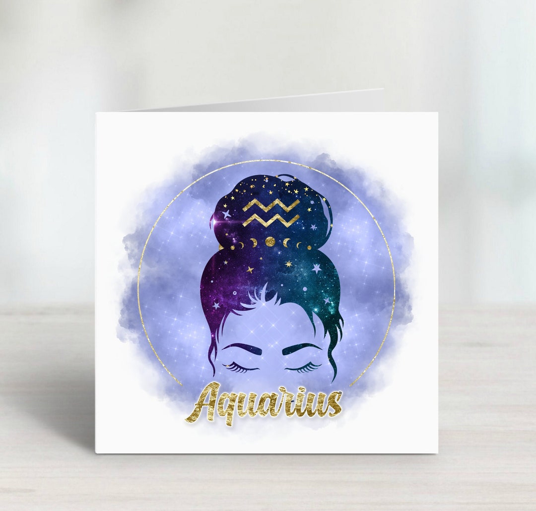 Aquarius Card Birthday Card Zodiac Greeting Card Jan Star Sign Feb aquarius-card-birthday-card-zodiac-greeting-card-jan-star-sign-feb