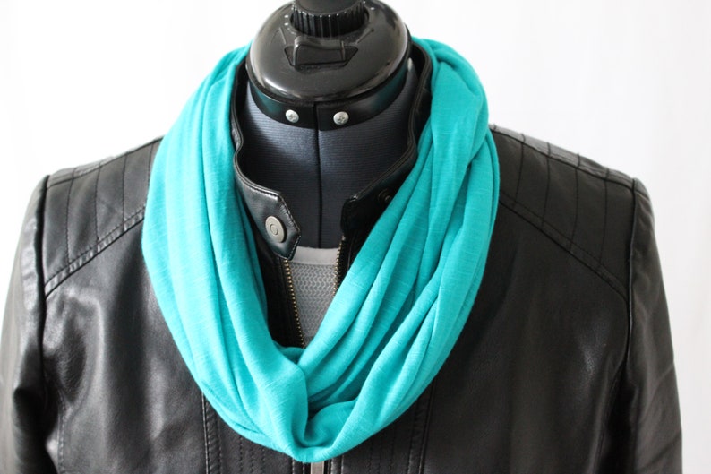 Turquoise Mobius Scarf, Turquoise scarf, Ladies Girls scarf, Infinity scarf, Fall Autumn Gifts, Long scarf, Neck wrap, Women scarves image 4