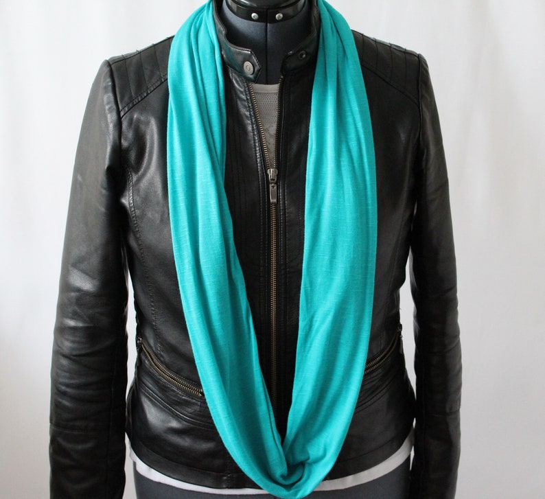 Turquoise Mobius Scarf, Turquoise scarf, Ladies Girls scarf, Infinity scarf, Fall Autumn Gifts, Long scarf, Neck wrap, Women scarves image 6