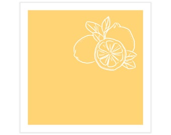 Lemon Artwork for Nursery or Kitchen (Yellow) - Digital Download