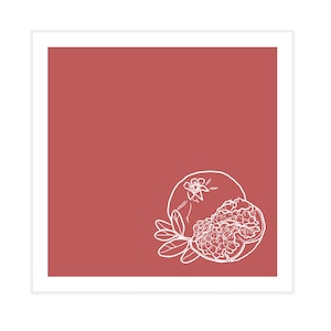 Pomegranate Artwork for Nursery or Kitchen (Maroon) - Digital Download