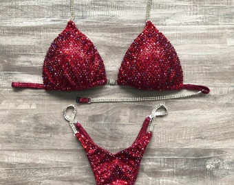 Competition Bikini Cranberry Dark Red