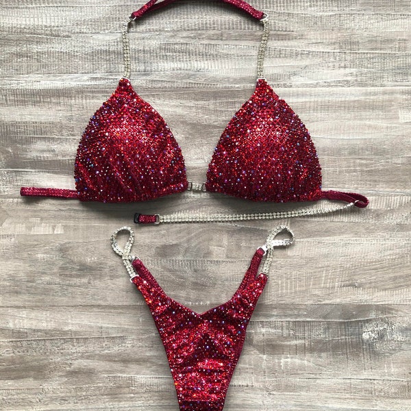 Competition Bikini Cranberry Dark Red / NPC, IFBB, OCB Competition Bikinis