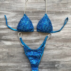 Competition Bikini Light Blue Sapphire Capri