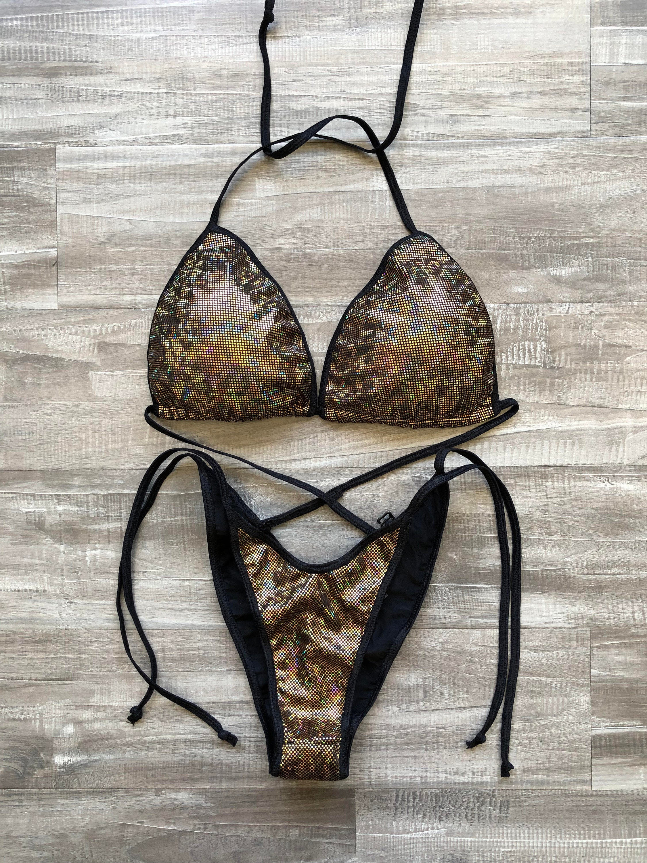 Practice Posing Suit - Gold Black