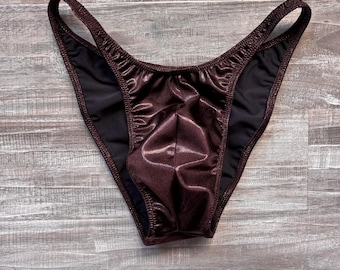 Bañador de competición de culturismo masculino personalizado - Brillo espresso