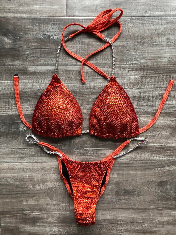 Competition Bikini Orange Red Ombré