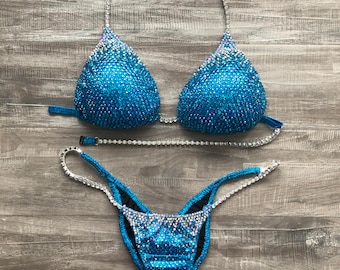 Competition Bikini Cinderella Blue Ombré