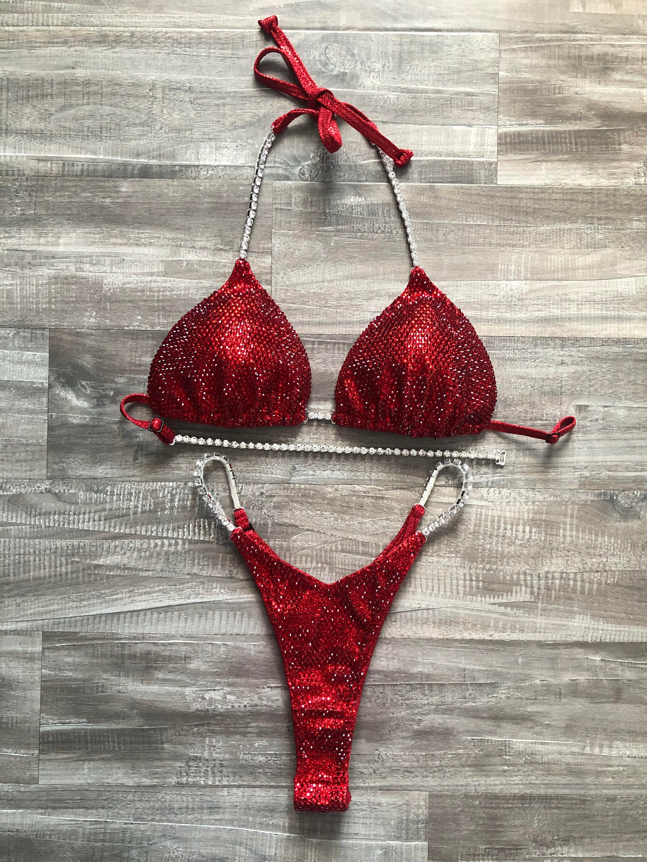 Competition Bikini Bright Red - Etsy Competition Bikini Bright Red - Etsy