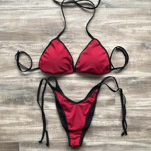 Wellness Practice Posing Suit - Maroon & Black - Ready Made
