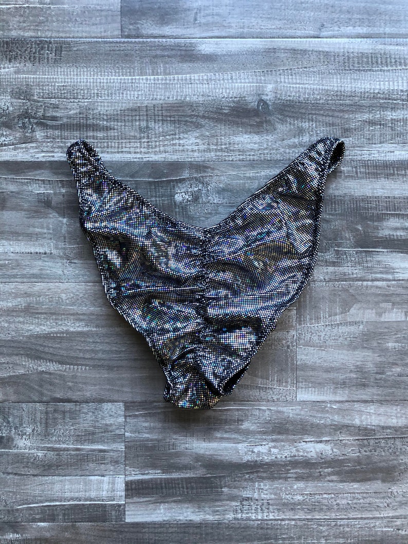 Custom Men's Bodybuilding Posing Trunks Silver/black Etsy