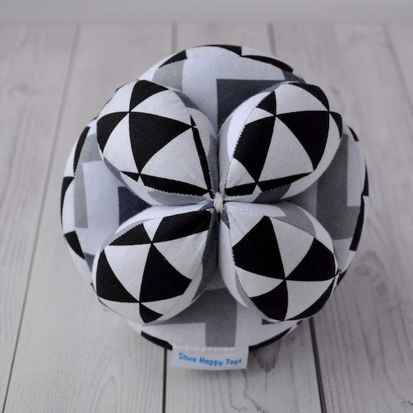 Montessori ball, Monochrome baby toys, Puzzle ball, High contrast black and white baby toys, Sensory baby toys, Montessori toys newborn