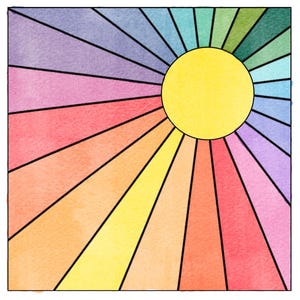 Kinusaiga SUNBURST Craft Pattern, No Sew Fabric Mosaic Template, Digital Download image 9