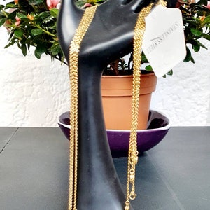 Stainless steel chains, gilded with fine gold, set of 6 chains of 50 cm